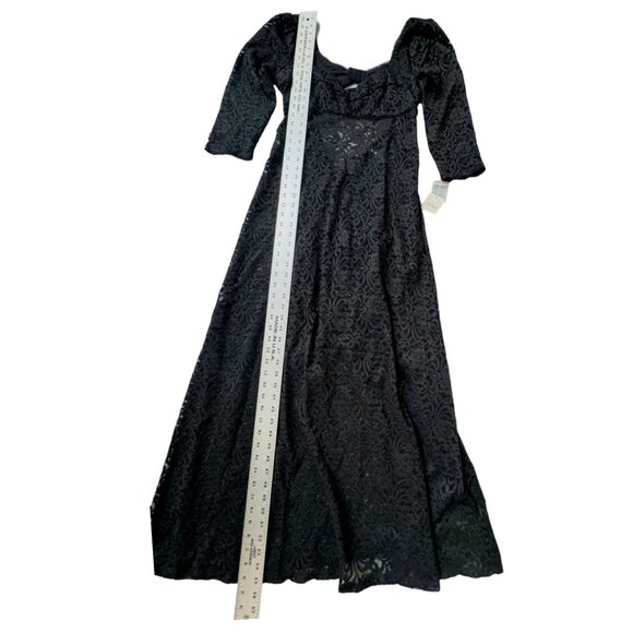 Free People Black Lace Maxi Dress Sweetheart Neckline NWT - Picture 4 of 7